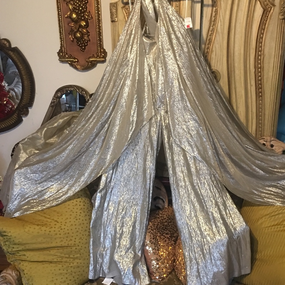 DRAPED SILK METALLIC JUMPER